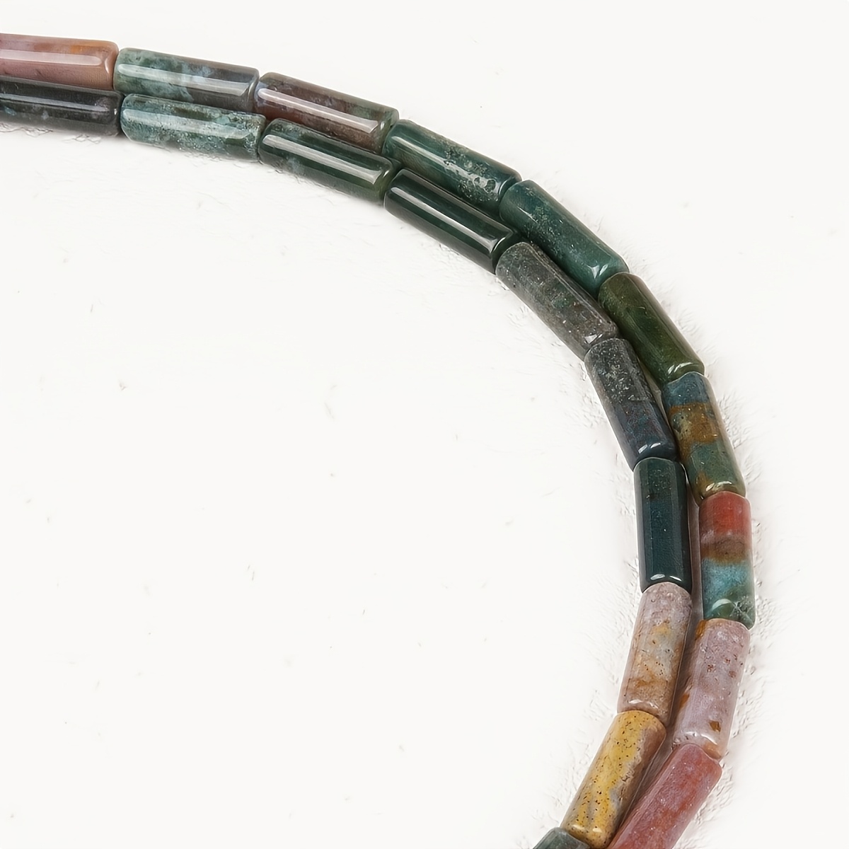 Natural Indian Agate Bamboo Rayon Joint Loose Beads
